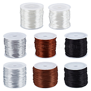 8 Roll 8 Styles Nylon Rattail Satin Cord, Beading String, for Chinese Knotting, Jewelry Making, Mixed Color, 1~2mm, about 10.93 yards(10m)/roll~32.8 yards(30m)/roll, 1 roll/style(NWIR-BC0002-06C)