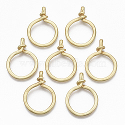 Alloy Pendants, Matte Style, Cadmium Free & Nickel Free & Lead Free, Ring, Real 14K Gold Plated, 42.5x30.5x7mm, Hole: 2.5mm(PALLOY-R113-013-NR)