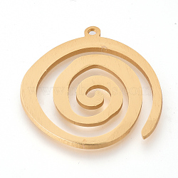 Eco-Friendly Aluminium Pendants, Laser Cut Pendants, Vortex, Gold, 40x39x2~2.5mm, Hole: 2mm(ALUM-Q001-45A)