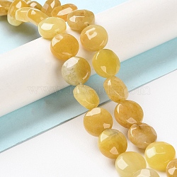 Natural Topaz Jade Beads Strands, Faceted, Flat Round, 10~10.5x4.5~5.5mm, Hole: 1.2mm, about 20pcs/strand, 7.80 inch(19.8cm)(G-K357-B05-01)