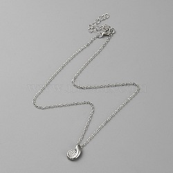 Barss Shell Pendant Necklace, Platinum, 16.46 inch(41.8cm)(NJEW-WH0023-24P)