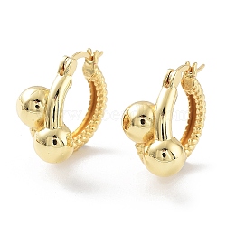 Round Rack Plating Brass Hoop Earrings for Women, Long-Lasting Plated, Lead Free & Cadmium Free, Real 18K Gold Plated, 20.5x21x12.5mm(KK-Z038-04G)