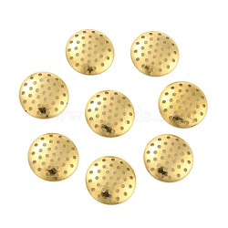 Brass Sieve Findings, Flat Round with Hole, Raw(Unplated), 18x2mm(KK-M221-01D)