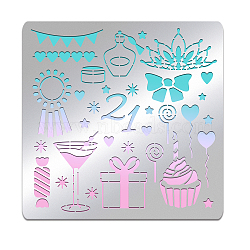 Stainless Steel Cutting Dies Stencils, for DIY Scrapbooking/Photo Album, Decorative Embossing DIY Paper Card, Matte Stainless Steel Color, Party, 156x156mm(DIY-WH0279-133)