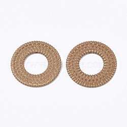 Acrylic Pendants, Imitation Woven Rattan Pattern, Donut, Peru, 47x4.5mm, Hole: 1.8mm(OACR-T014-10G)