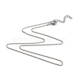 Non-Tarnish 304 Stainless Steel Ball Chain Necklaces, with Lobster Claw Clasps, Stainless Steel Color, 17.91 inch(45.5cm)(NJEW-JN02912-02)