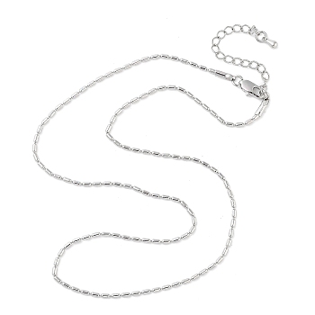 Brass Column Link Chain Necklaces for Women, Platinum, 17.24 inch(43.8cm)