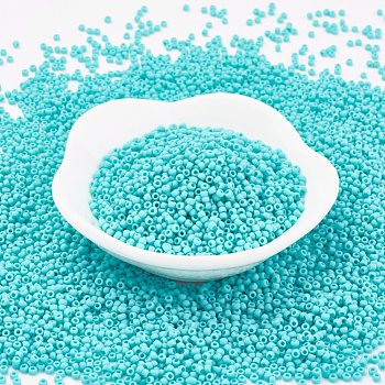 TOHO Japanese Seed Beads, Round, (55F) Opaque Frost Turquoise, 11/0, 2x1.5mm, Hole: 0.5mm, about 42000pcs/pound