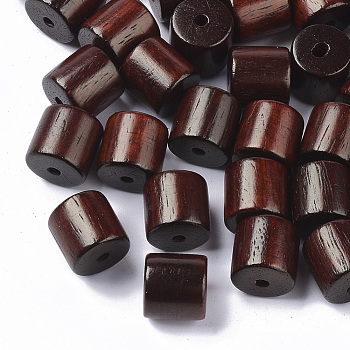 Natural Wood Beads, Waxed Wooden Beads, Dyed, Column, Saddle Brown, 10x10mm, Hole: 2mm, about 780pcs/500g
