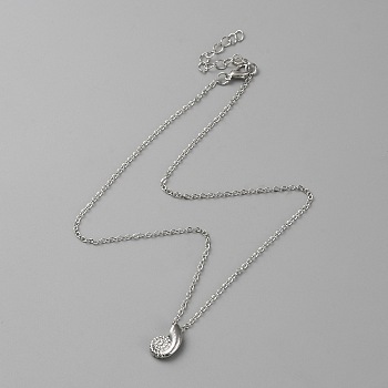 Barss Shell Pendant Necklace, Platinum, 16.46 inch(41.8cm)