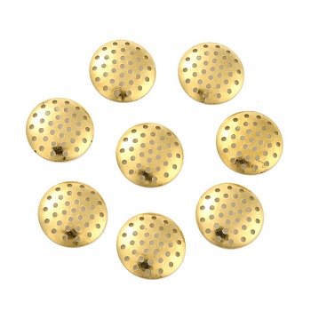 Brass Sieve Findings, Flat Round with Hole, Raw(Unplated), 18x2mm