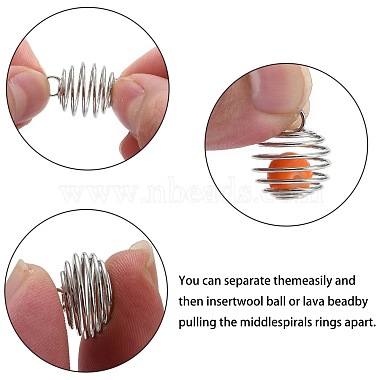 Coupelles de cages de perle en spirale de fil de fer(X-IFIN-R231-14mm-P)-4