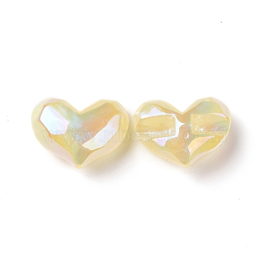 Champagne Yellow Heart Acrylic Beads