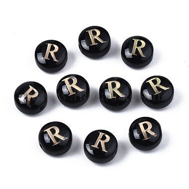 Black Flat Round Lampwork Beads