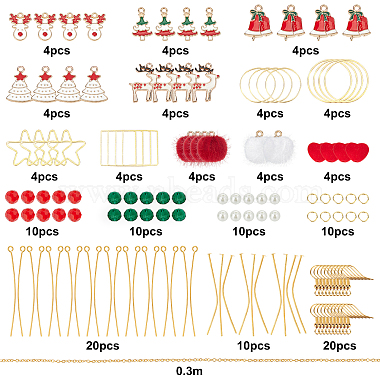 サニークルー 137 ピース DIY クリスマス スタイル イヤリング キット(DIY-SC0015-14)-2