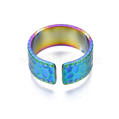 304 чеканное манжетное кольцо из нержавеющей стали(RJEW-N038-073)-4