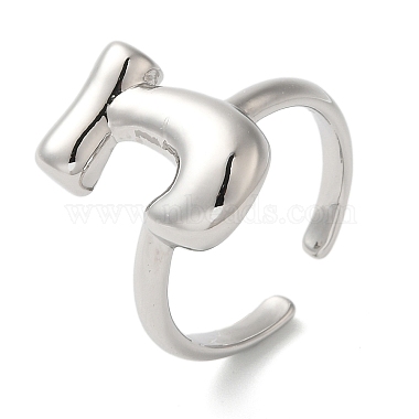 Letter J Brass Finger Rings