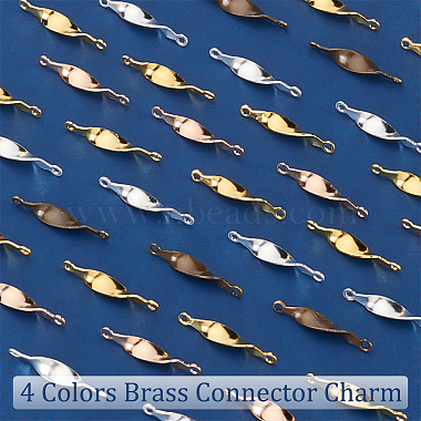 Elite 80Pcs 4 Colors Brass Connector Charms(KK-PH0004-94)-5