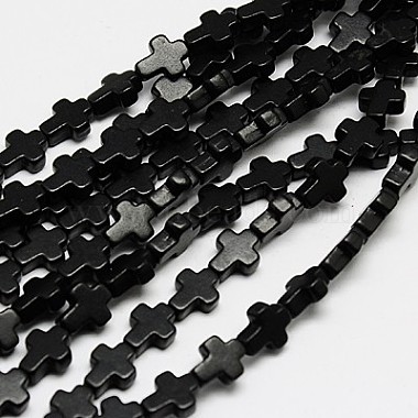 1 Strand Dyed Black Synthetic Turquoise Cross Beads Strands(X-TURQ-G112-8x10mm-10)-2
