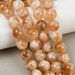 Heated Natural Citrine Beads Strands, Smooth Round, 12~12.5mm, Hole: 1mm, about 32pcs/strand, 14.96''(38cm)(G-L657-B01-12mm)