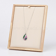 Wood Necklace Displays, with Faux Suede, Rectangle, PeachPuff, 19x9.7x24cm(NDIS-E020-03)