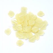 Imitation Jade Glass Charms, Fish Shaped Petal, Champagne Yellow, 16x14.5x2.5mm, Hole: 1mm(GLAA-H016-03C-3)