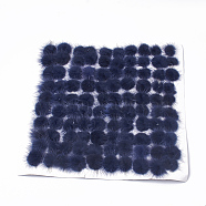 Faux Mink Fur Ball Decoration, Pom Pom Ball, For DIY Craft, Marine Blue, 2.5~3cm, about 100pcs/board(FIND-S267-3cm-02)