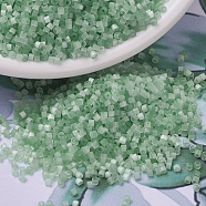 MIYUKI Delica Beads, Cylinder, Japanese Seed Beads, 11/0, (DB0828) Mint Green Silk Satin, 1.3x1.6mm, Hole: 0.8mm, about 2000pcs/10g(X-SEED-J020-DB0828)