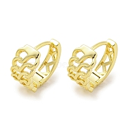 Chain-Shaped Brass Hoop Earrings, Real 18K Gold Plated, 13x6.5mm(EJEW-L211-009A-G)