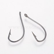 Stainless Steel Carp Fishing Jig Hooks, with Hole, Fishing Tackle, Gunmetal, 28x12x1mm, Hole: 0.7mm(STAS-WH0012-02A)