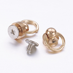 Accessories, Brass Screw nut, Iron Screws, Platinum & Golden, 17x8mm, Hole: 7mm(X-FIND-P024-03KCG)