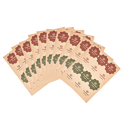 Sealing Stickers, Label Paster Picture Stickers, Flower with Word Hand Made for You, Colorful, 30mm, 12pcs/sheet(AJEW-L062-03)