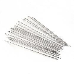 Iron Tapestry Needles, Platinum, 126x1.8mm, Hole: 6x1mm, about 20pcs/bag(IFIN-R219-13)