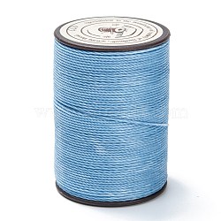 Round Waxed Polyester Thread String, Micro Macrame Cord, Twisted Cord, for Leather Sewing Stitching, Sky Blue, 0.65mm, about 87.48 yards(80m)/roll(YC-D004-02D-022)