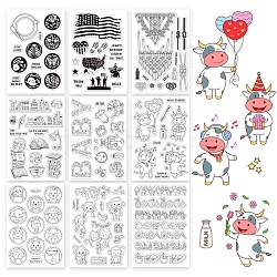Globleland 9 Sheets 9 Style PVC Plastic Stamps, for DIY Scrapbooking, Photo Album Decorative, Cards Making, Stamp Sheets, Mixed Patterns, 16x11x0.3cm, 1 sheet/style(DIY-GL0003-19)