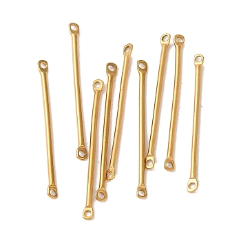 Ion Plating(IP) 304 Stainless Steel Connector Charms, Bar Links, Real 18K Gold Plated, 25x2x1mm, Hole: 1mm