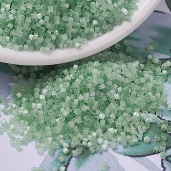 MIYUKI Delica Beads, Cylinder, Japanese Seed Beads, 11/0, (DB0828) Mint Green Silk Satin, 1.3x1.6mm, Hole: 0.8mm, about 2000pcs/10g