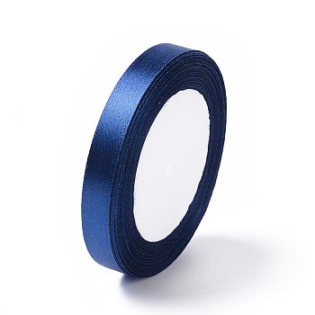 Single Face Satin Ribbon, Polyester Ribbon, Dark Blue, about 1/2 inch(12mm)  wide, 25 yards/roll(22.86m/roll), 250yards/group(228.6m/group), 10rolls/group