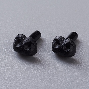 Plastic Safety Noses, Craft Nose, for DIY Doll Toys Puppet Plush Animal Making, Black, 11.5mm, 6x8x3mm, pin: 2.5mm