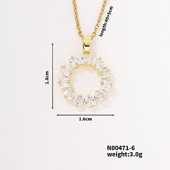 Hip-hop Street Style Unique Fashion Sunflower Brass Crystal Rhinestone Pendant Necklace with Cable Chain for Women Girl, Golden, 15.75 inch(40cm)+5cm