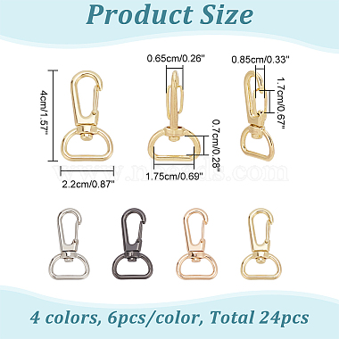 wadorn 24piezas 4 cierres giratorios de aleación de zinc de colores(FIND-WR0006-72)-2