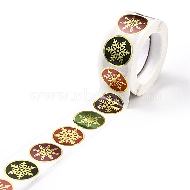 Christmas Themed Flat Round Roll Stickers(X-DIY-B045-14)-3
