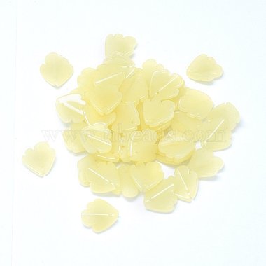ChampagneYellow Flower Glass Charms