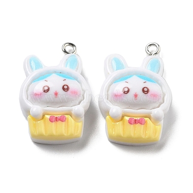 Platinum Yellow Rabbit Resin Pendants