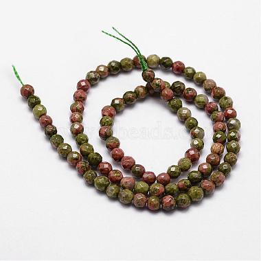 Natural Unakite Beads Strands(G-D840-45-4mm)-2