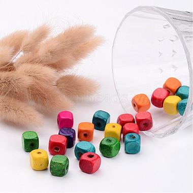 Mixed Lead Free Cube Natural Wood Beads(X-YTB027)-3