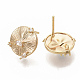 Brass Cubic Zirconia Stud Earring Findings(KK-T050-57G-NF)-2