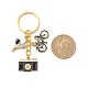 Porte-clés pendentif en émail en alliage de montgolfière/appareil photo/vélo(KEYC-JKC00418)-2