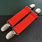 Polyester Kids Mitten Clips Iron Elastic Mitten and Glove Clips, Red, 15x2.5x0.2cm(FIND-WH0072-53I)