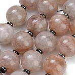 Natural Hematoid Quartz Ferruginous Quartz Beads Strands, Round, 30~30.5mm, Hole: 1.5mm, about 6pcs/strand, 7.87''(20cm)(GG-CBA007A-D09-02)